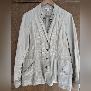 Coldwater Creek size 16 ecru linen jacket
